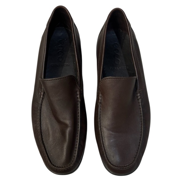 Ecco Men's S Lite Moc Classic Leather Loafers Dark Brown Shoes Size 11 - Picture 3 of 14